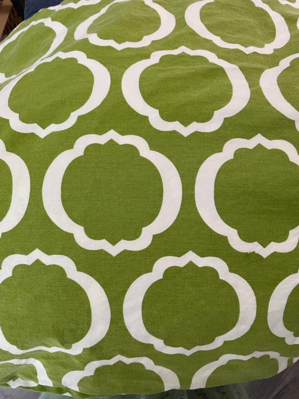 QUEEN Duvet/Shams Set Green Scroll 100% Cotton ~ Pacific Home Fashion